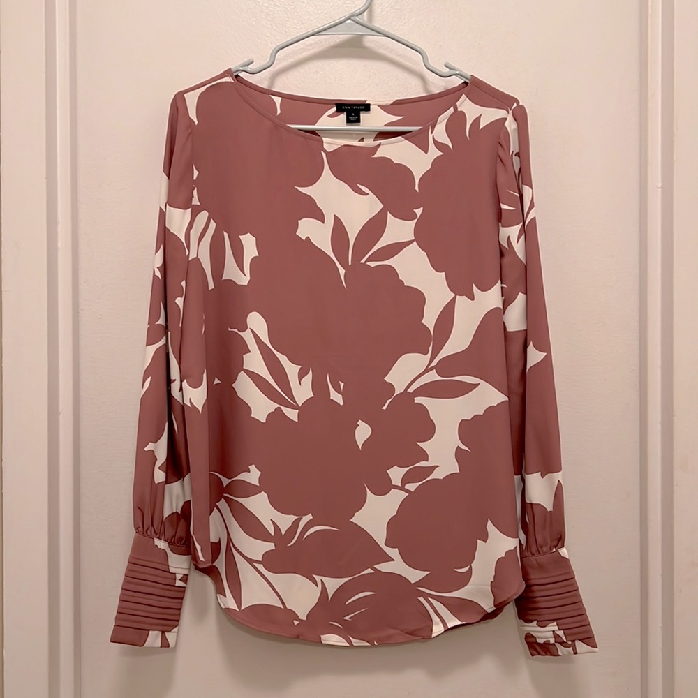 Ann Taylor Long Sleeve Floral Blouse